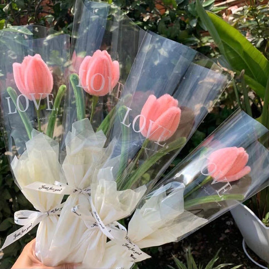 Tulip Bouquet DIY Material Kit - Handmade Woven Finished Product - Mother's Day/Valentine's Day Gift