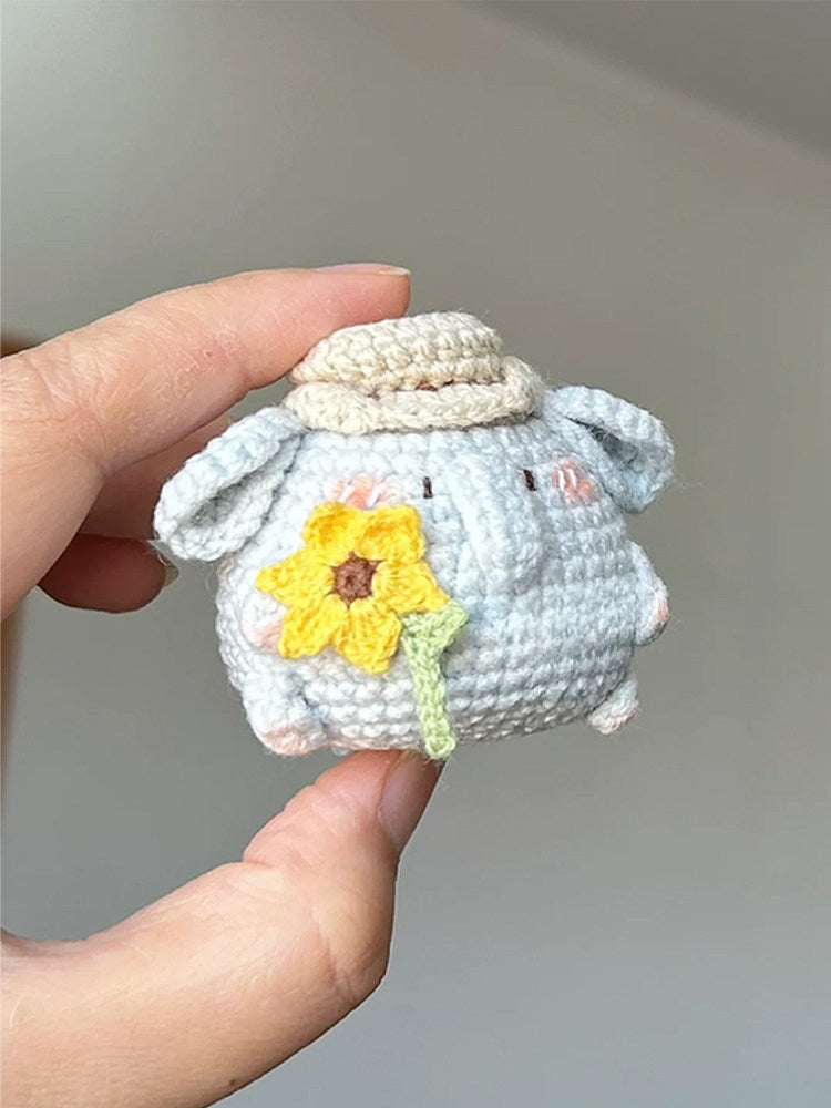 Cute doll keychain yarn handmade knitting DIY material kit crochet handmade gift