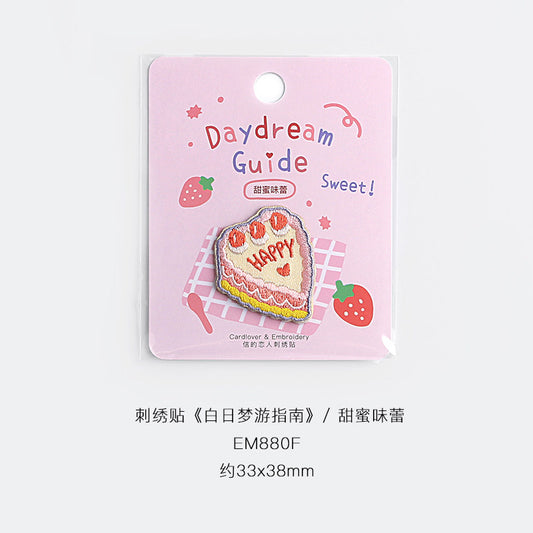 Heart-Shaped Cake Embroidery Patch
