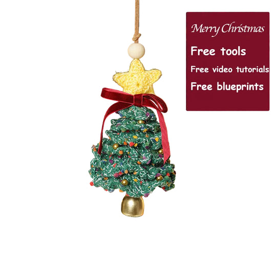 DIY Christmas tree and car ornament crocheting kit, handmade Christmas decorations and gifts