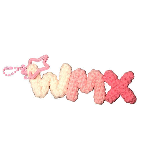 Letter name crochet key pendant handmade wool diy knitting handmade gift