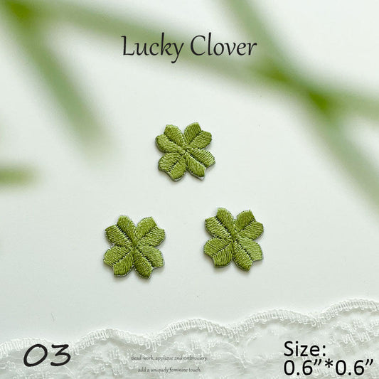 Fresh Four-Leaf & Three-Leaf Clover Embroidery Patch
