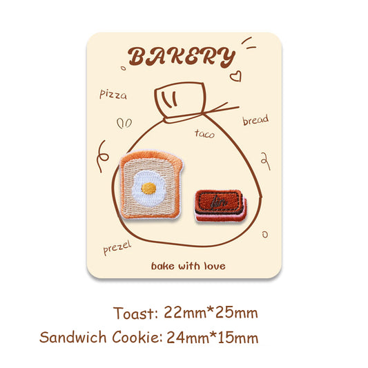 Cartoon Bread Snack Embroidery Patches