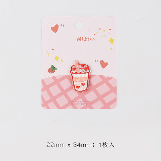 "Girly Milk Tea" Embroidery Patch