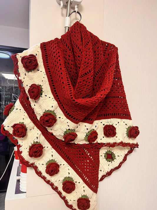 Camellia Shawl DIY Hand-Knitting & Crochet Kit (Yarn & Materials)