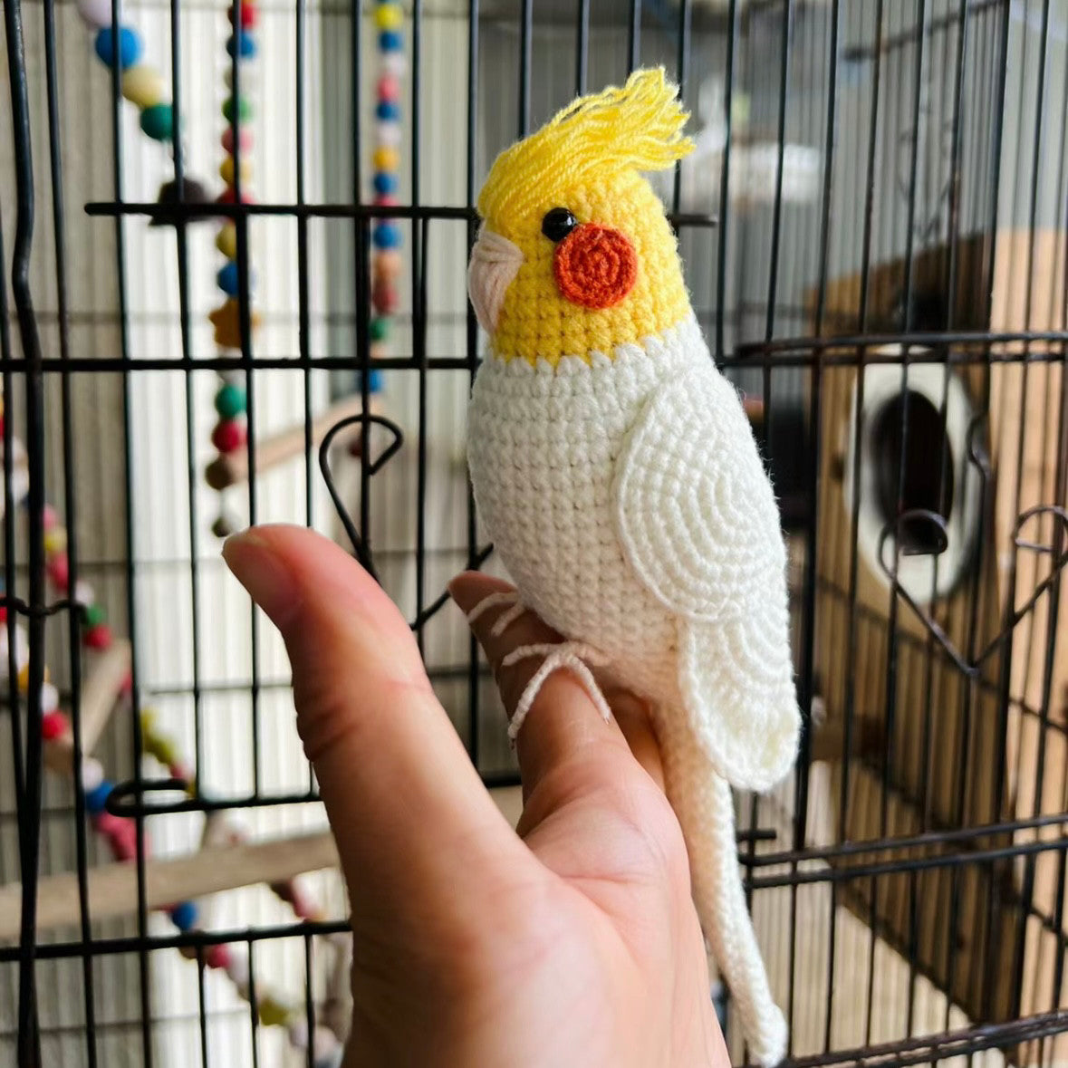Beginner DIY craft kit,crochet hooks, cute realistic parrot pendant, keychain, gift.