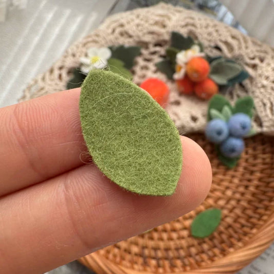 Small Pointed Pure Wool Felt Leaves