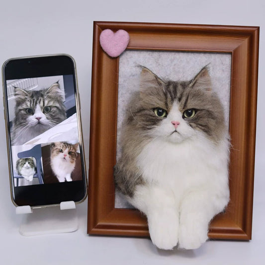 Custom Needle Felted Pet Memorial Portrait Frame