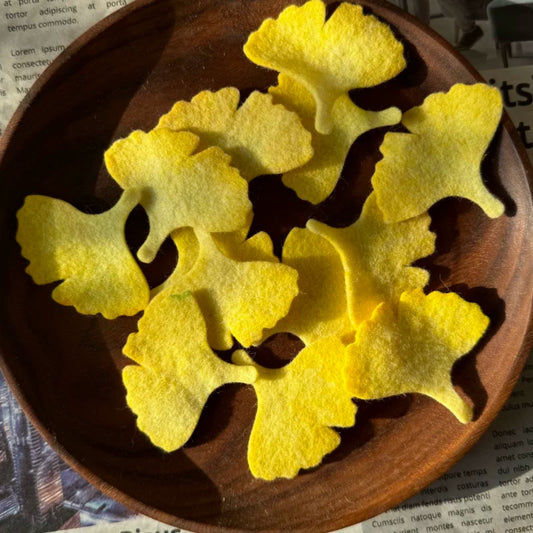 Colorful Hand-Cut Ginkgo Leaf Felt Pieces
