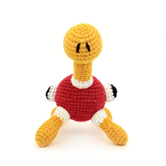 Handmade Crochet Red Shell Monster - Amigurumi Dinosaur Baby Toy