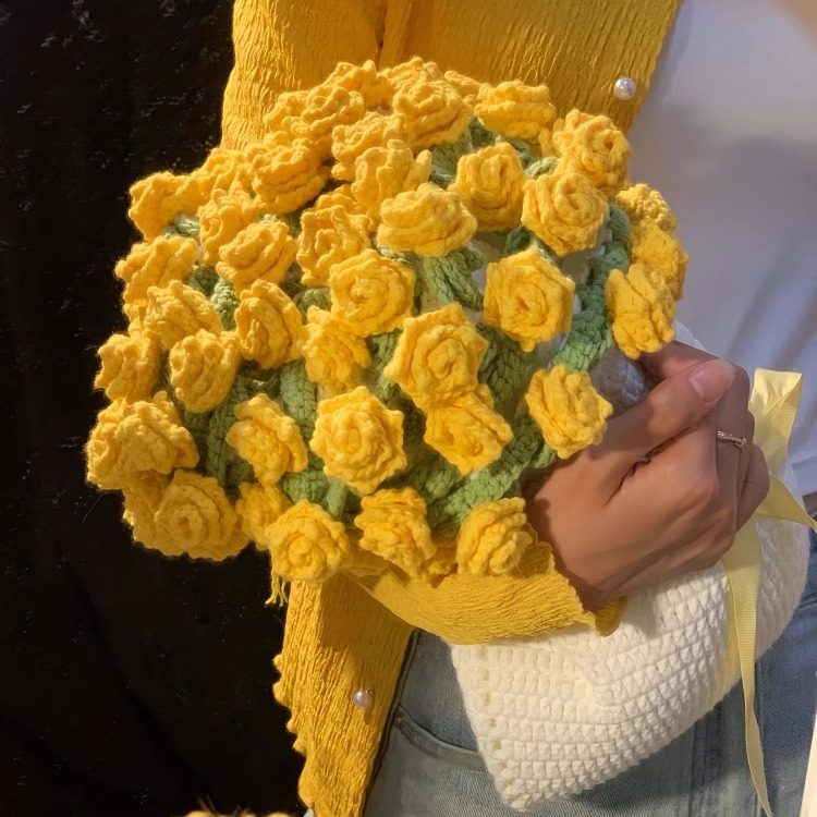 Handmade Floral Bouquet Crochet Blanket