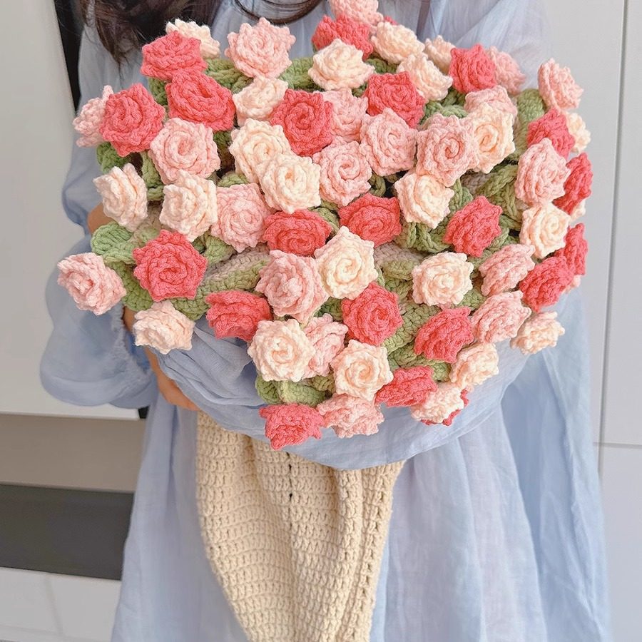 Handmade Floral Bouquet Crochet Blanket