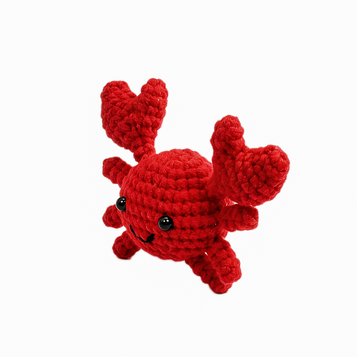 Handmade Crochet Red Crab Plush - Kawaii Amigurumi Sea Creature Toy