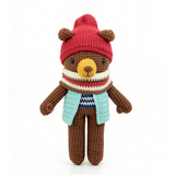Handmade Crochet Brown Bear Plush - Amigurumi Woodland Baby Toy