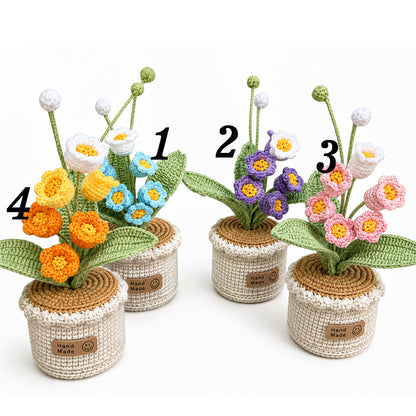 Handmade Crochet Lily of the Valley Potted Plant