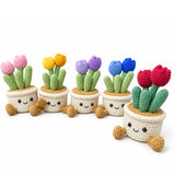 Handmade Crochet Sitting Cactus Pot