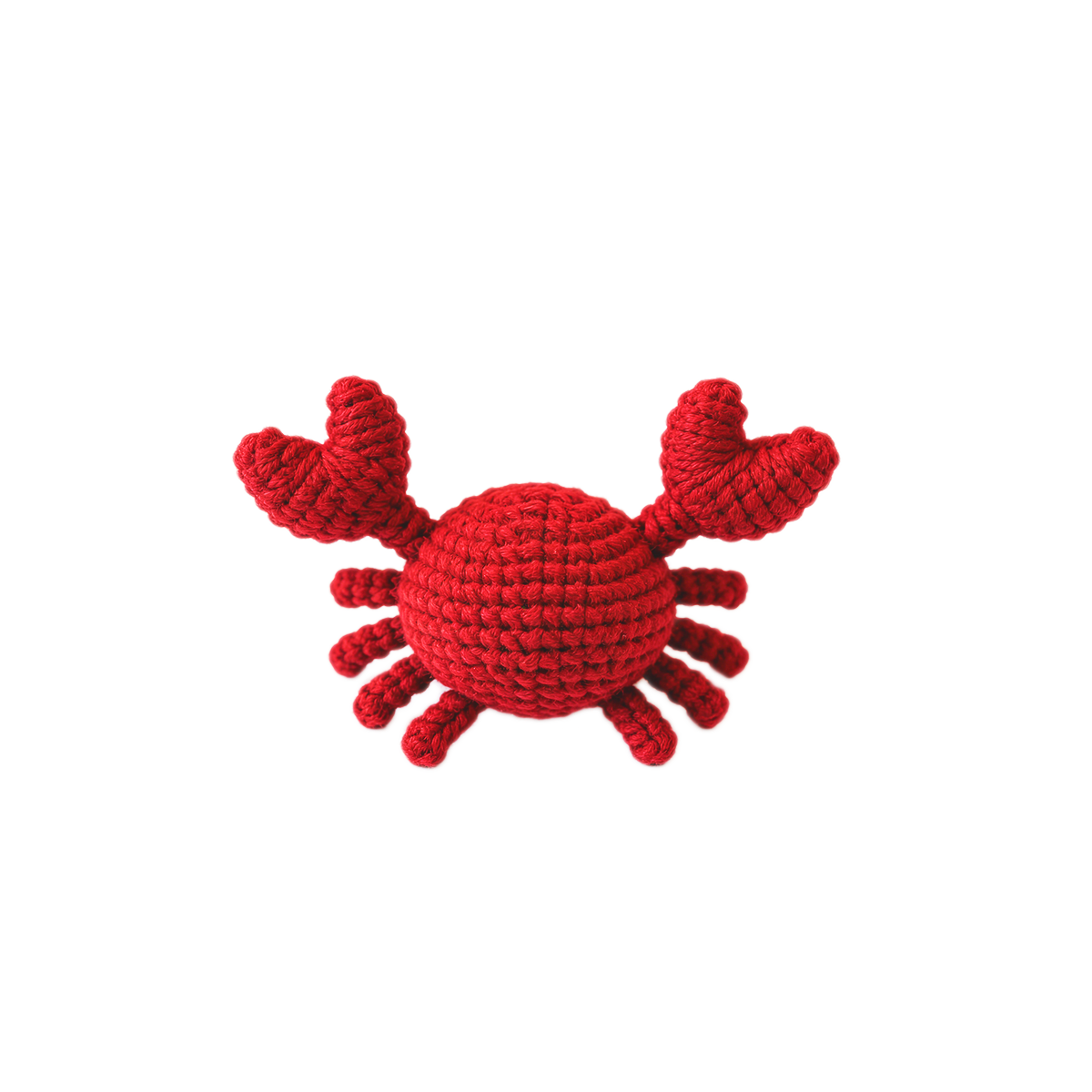 Handmade Crochet Red Crab Plush - Kawaii Amigurumi Sea Creature Toy