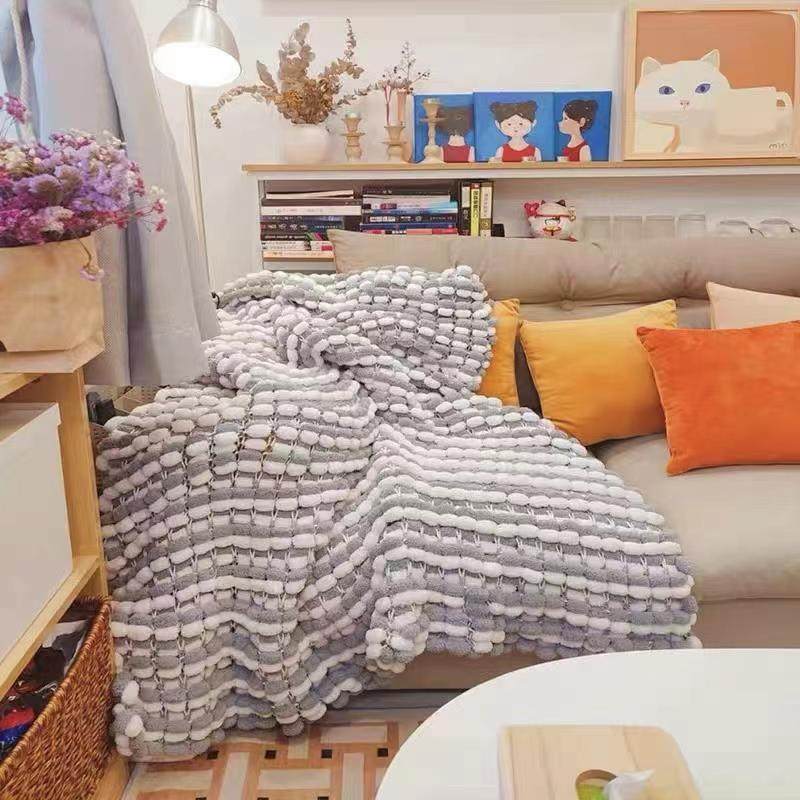 Cozy Plush Yarn Cocoon Throw for Sleep, Relaxation & Gift