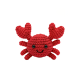 Handmade Crochet Red Crab Plush - Kawaii Amigurumi Sea Creature Toy