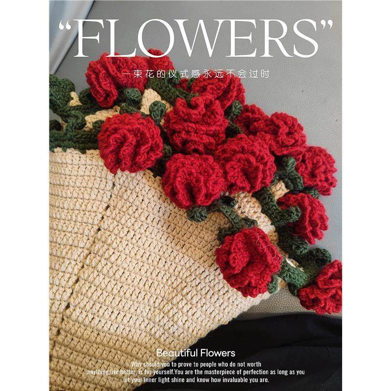 Handmade Floral Bouquet Crochet Blanket