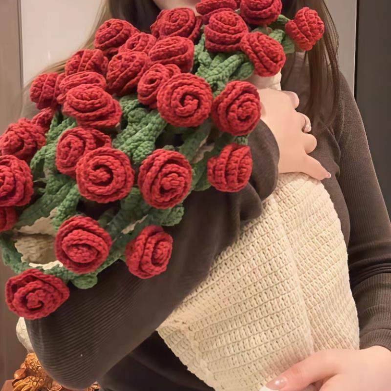 Handmade Floral Bouquet Crochet Blanket