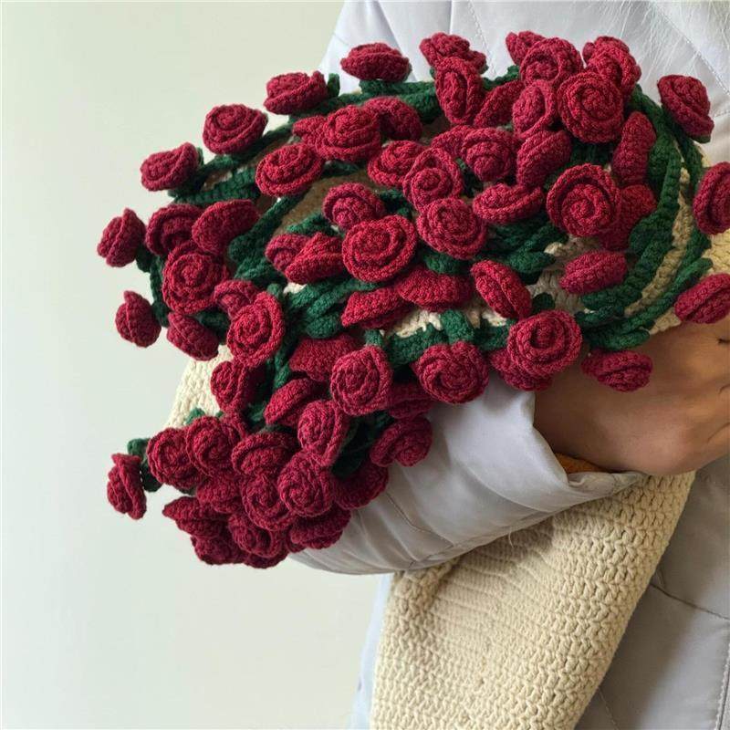 Handmade Floral Bouquet Crochet Blanket