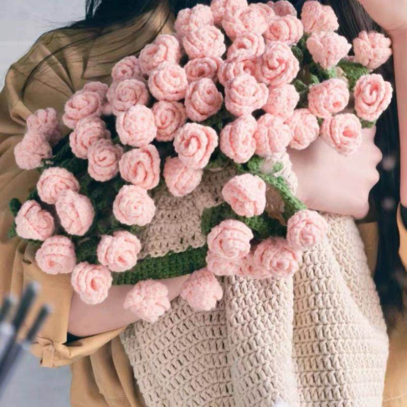 Handmade Floral Bouquet Crochet Blanket
