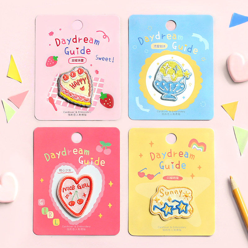 Heart-Shaped Cake Embroidery Patch