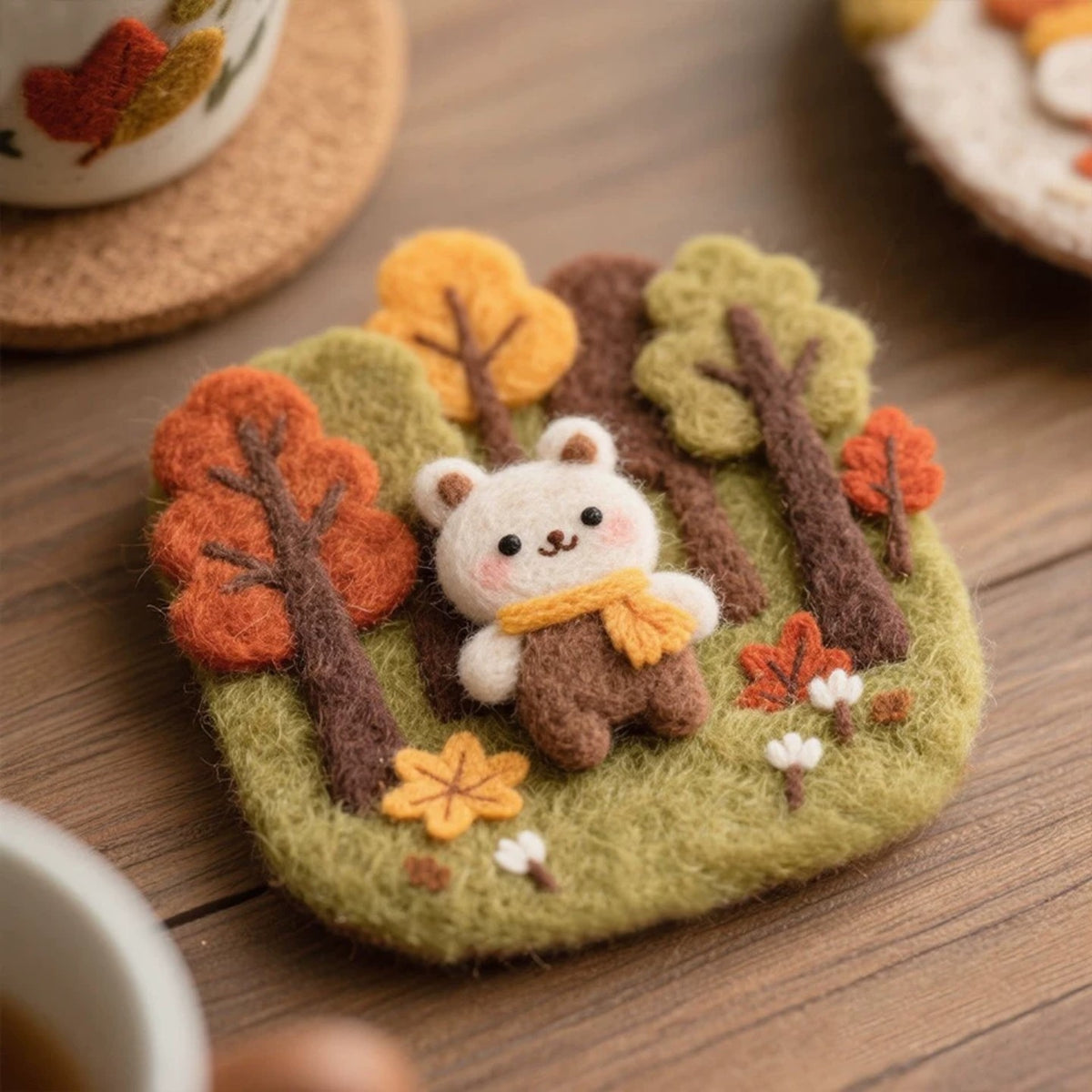 Cute Autumn Coaster Felting Kit