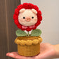 Flower Pig Potted Plant Milk Cotton Cute Doll DIY Craft Yarn Knitting Material Kit Gift