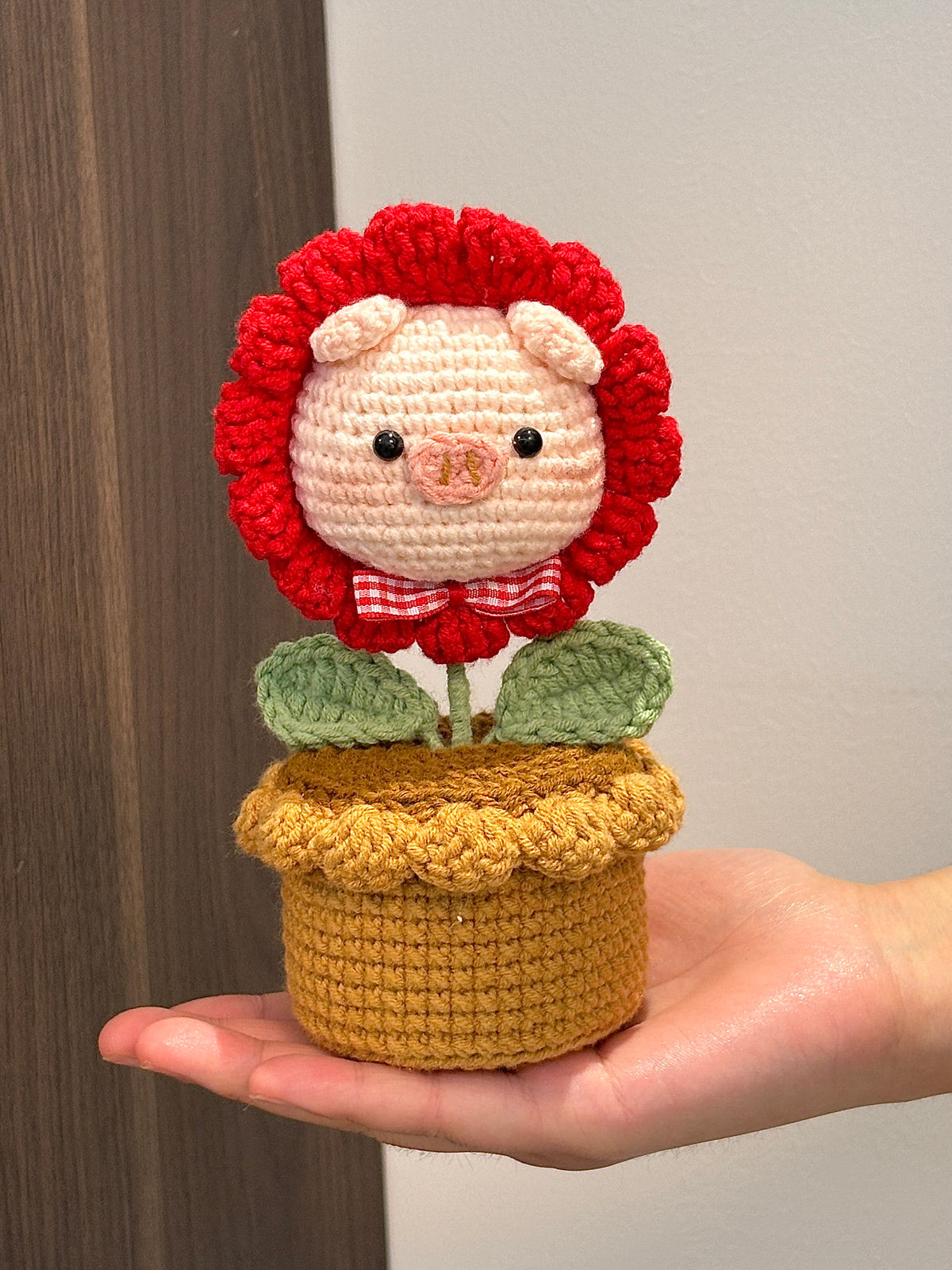 Flower Pig Potted Plant Milk Cotton Cute Doll DIY Craft Yarn Knitting Material Kit Gift