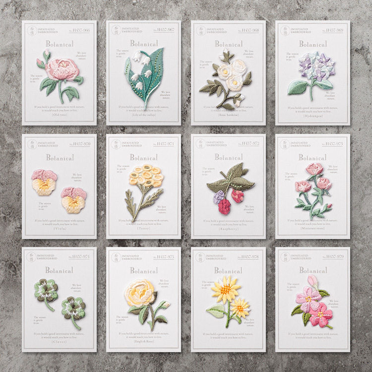 Fragrant Botanical Flower Embroidery Patch