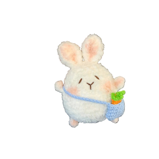 Material kit for DIY spring outing bunny doll, finished backpack, bunny yarn, crochet hook