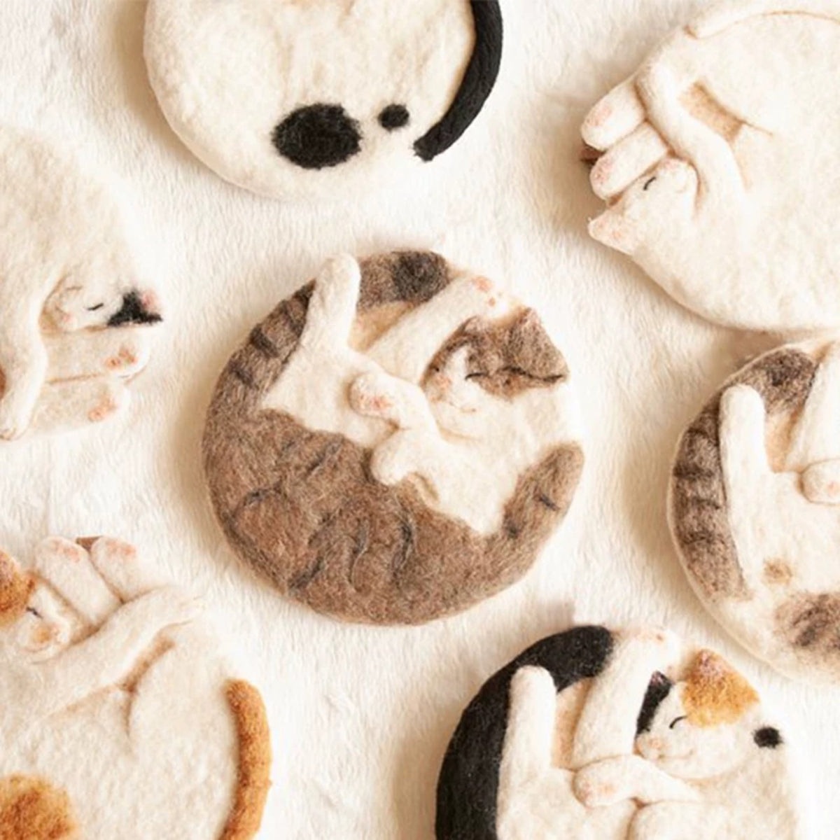Sleeping Cat DIY Felt Coaster Kit