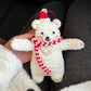 DIY teddy bear headphone bag knitting kit with yarn and crochet hooks