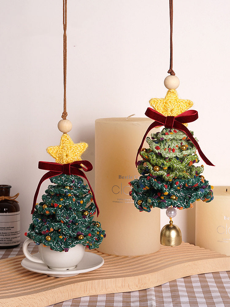 DIY Christmas tree and car ornament crocheting kit, handmade Christmas decorations and gifts