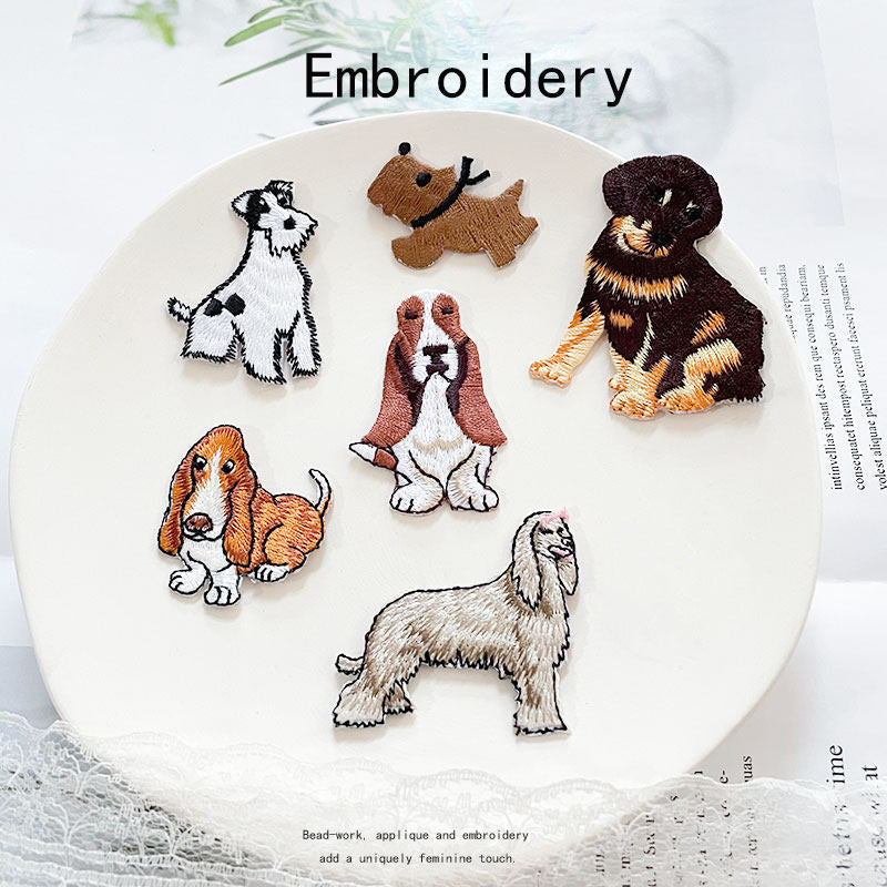 Cute Little Puppy Iron-on Patch — Animal Embroidery Appliqué