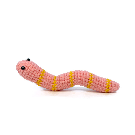 Pink Crochet Caterpillar Plush Toy