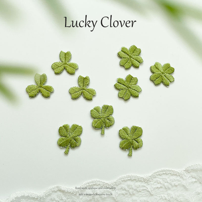 Fresh Four-Leaf & Three-Leaf Clover Embroidery Patch