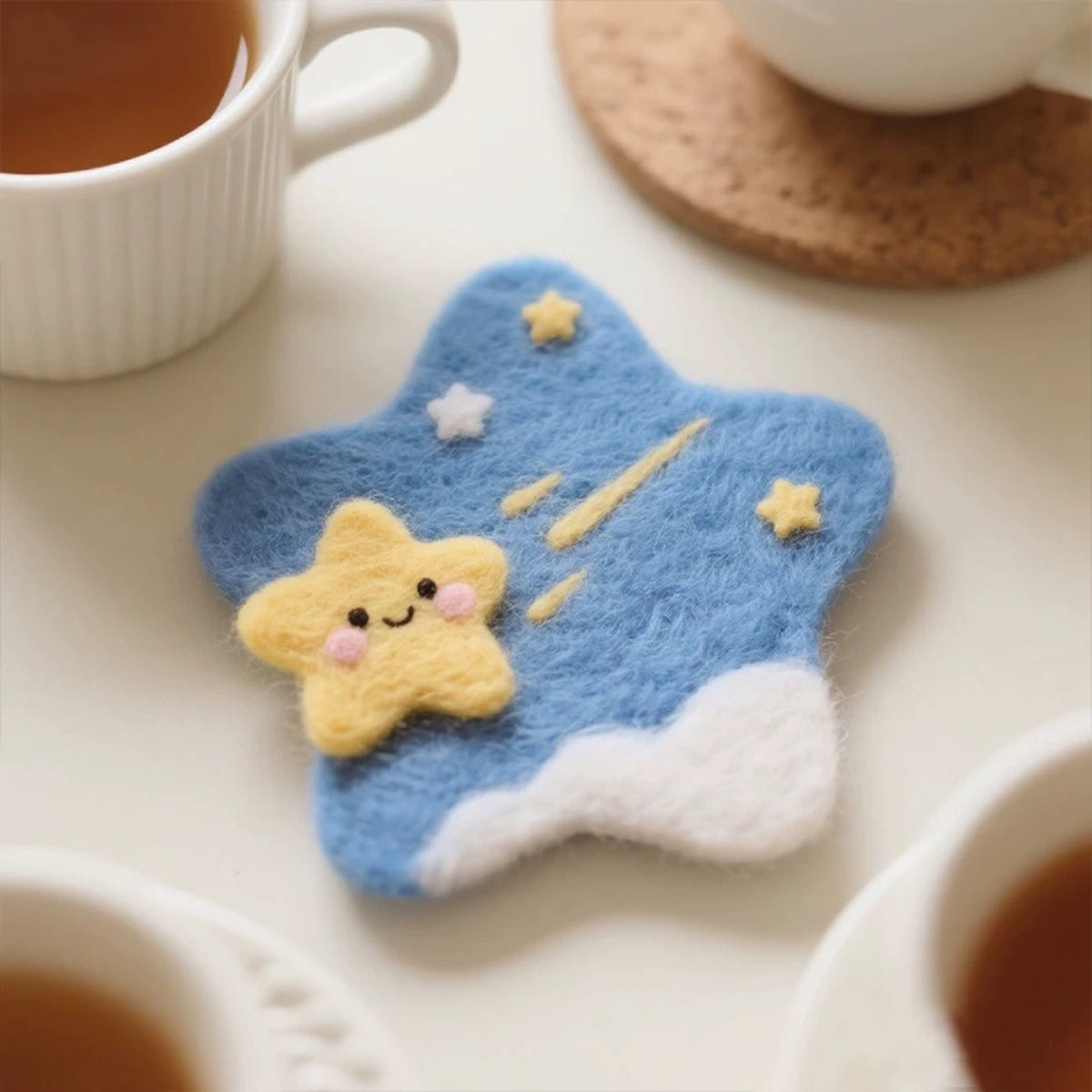 Cute Star DIY Felt Coaster Kit