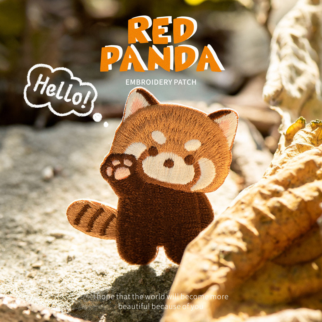 Adorable Red Panda Embroidery Patch