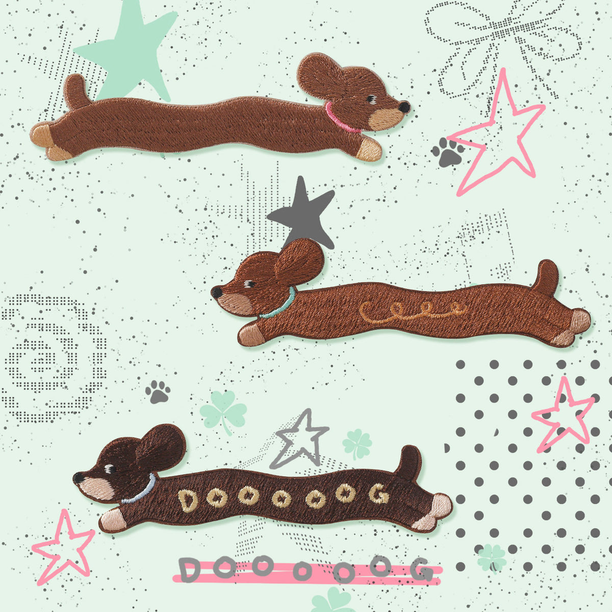 Long Dachshund Embroidery Patch