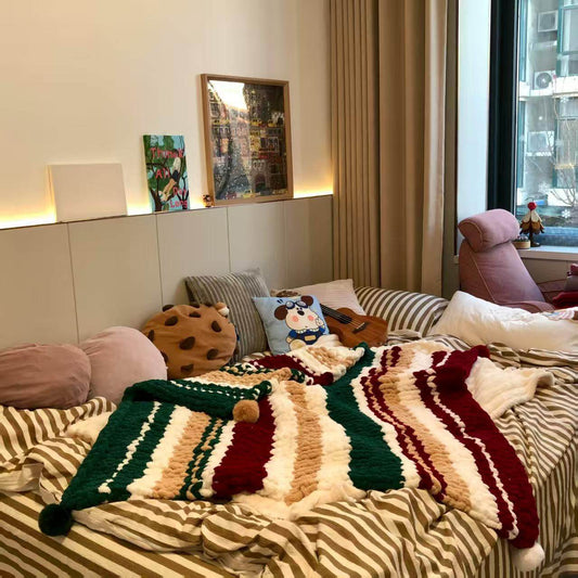 Handmade Chunky Crochet Blanket – Cozy Plush Yarn Throw for Warmth, Sleep & Gift