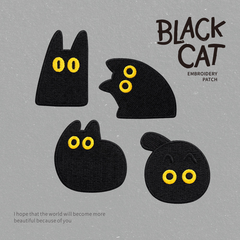 Black Cat Embroidery Patch
