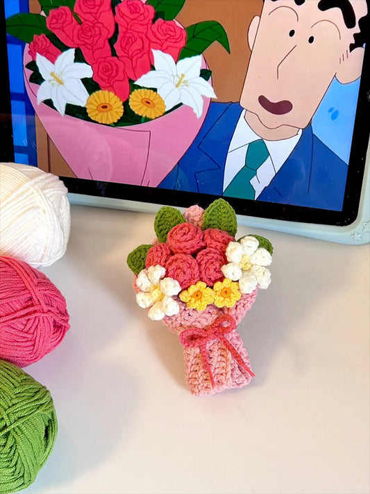 Hiroshi's Bouquet Material Kit for Misae,DIY Crocheted Wool Gifts, Backpack Ornaments, Keychains