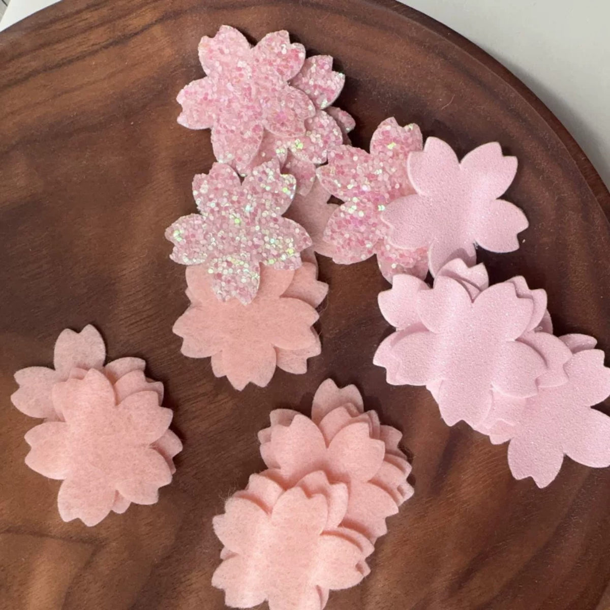 Light Pink Cherry Blossom Felt Pieces for DIY Crafts