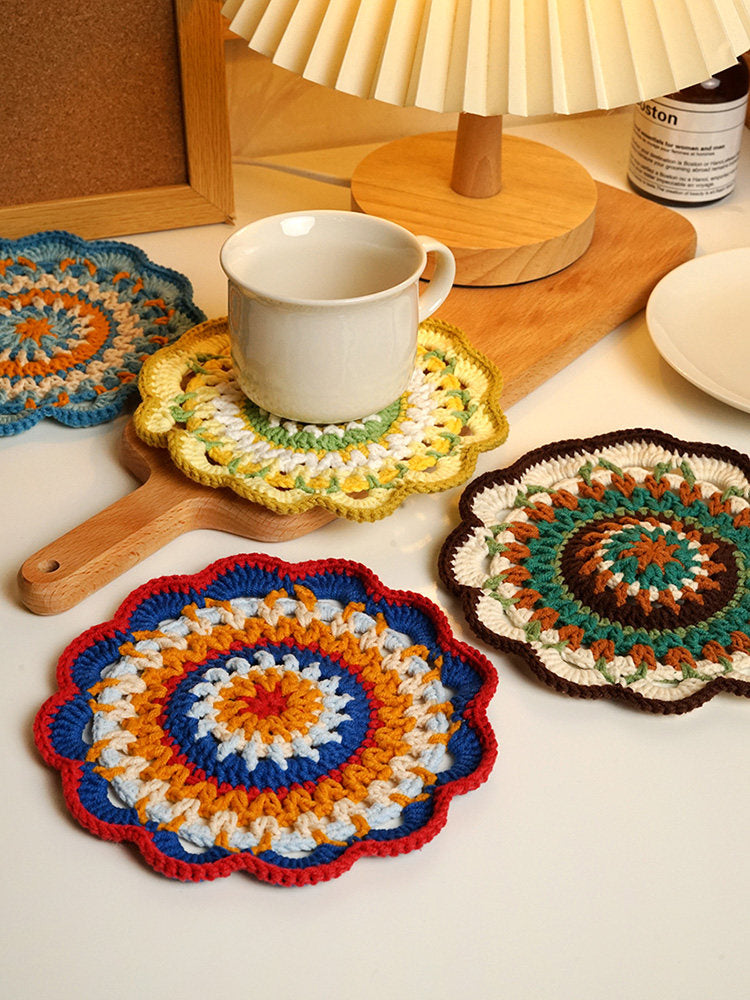 DIY Mandala Insulated Coaster Crochet Kit for Beginners - Finished Placemat