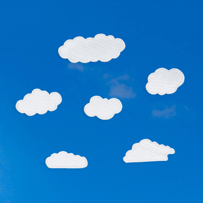 White Cloud Embroidery Patch