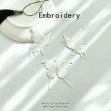 Pure White Butterfly Embroidered Patch