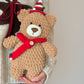 DIY Christmas Scarf with Ice Cream Yarn, Bear Plush Toy Material Kit - Handmade Knitting Gift - Cute Crochet